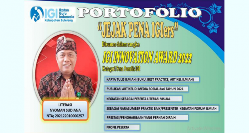 FORTOFOLIO “JEJAK PENA PENULIS IGIers”