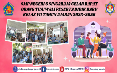 SMP NEGERI 6 SINGARAJA GELAR RAPAT ORANG TUA/WALI PESERTA DIDIK BARU KELAS VII TAHUN AJARAN 2025-2026