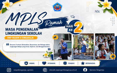 Mengenal Sekolah, Menumbuhkan Karakter, Menguatkan Langkah: Hari Kedua MPLS SMP Negeri 6 Singaraja  Hari kedua pelaksanaan Masa Pengenalan Lingkungan Sekolah (MPLS) di SMP Negeri 6 Singaraja