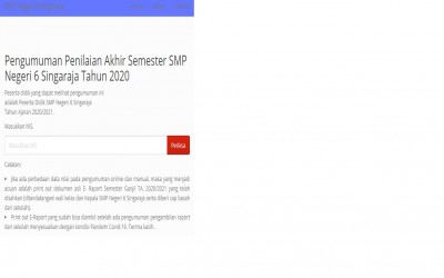 Raport Online SMP Negeri 6 Singaraja