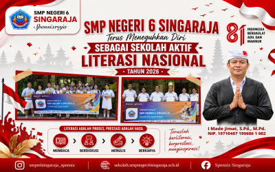 SMP NEGERI 6 SINGARAJA KEMBALI RAIH PREDIKAT SEKOLAH AKTIF LITERASI NASIONAL TAHUN 2026